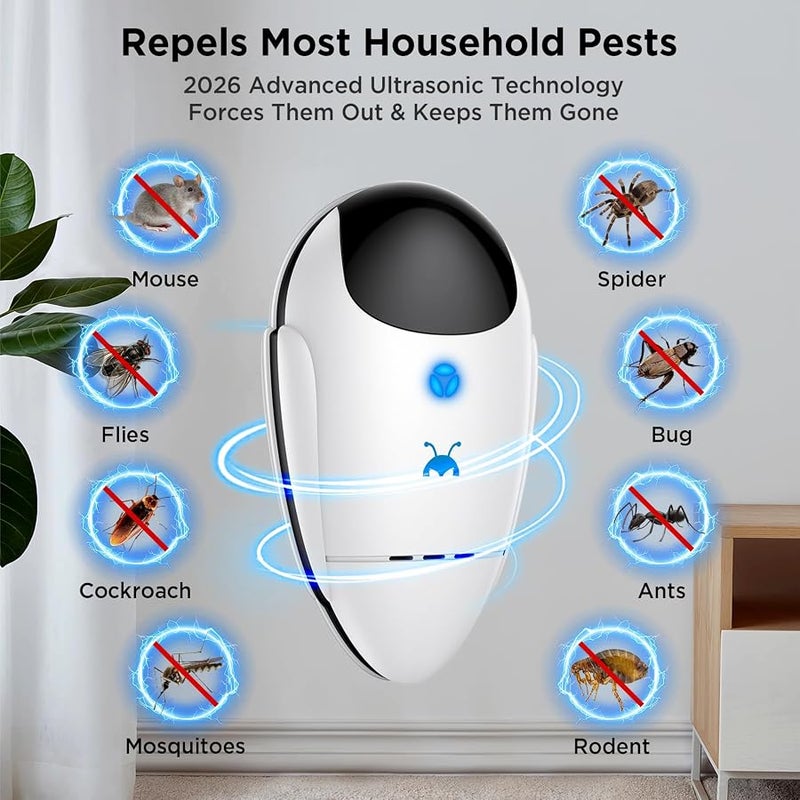 Neatmaster 2026 Upgraded Ultrasonic Repeller Pest & Insect Indoor Repeller, Pest Control for Roach, Rodent, Bugs, Mosquito, Mice, Spider, Ant, Electronic Plug in Mouse Repellent, 4 Packs - Image 2