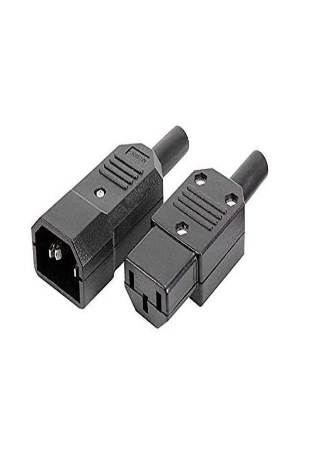 Mdeper C13 C14 Power Plug AC250V 10A 3 Pins Terminals Panel Mount IEC C14 Male C13 Female Inline Adapter Plug Power Socket Connectors