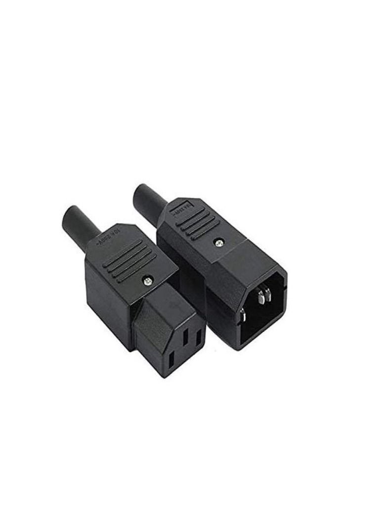 Mdeper C13 C14 Power Plug AC250V 10A 3 Pins Terminals Panel Mount IEC C14 Male C13 Female Inline Adapter Plug Power Socket Connectors
