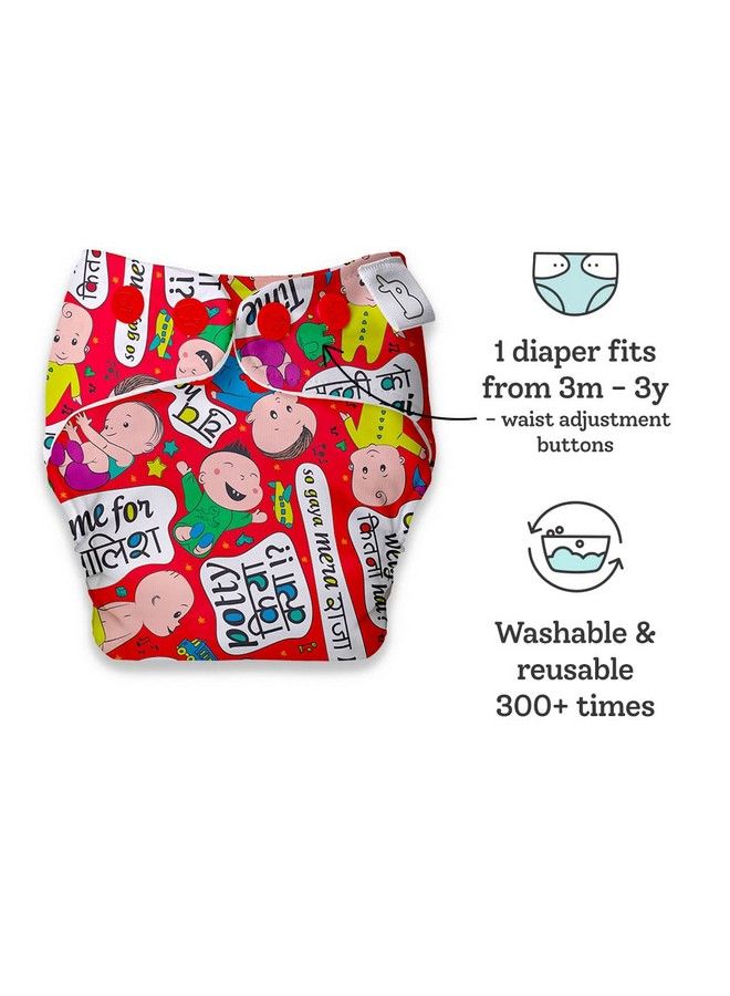 Superbottoms Combo Pack Of 4 (2 Shell + 2 Insert) Freesize Unoreusable Waterproof Adjustable Cloth Diaper For Babies From 517Kgs With Dry Feel Organic Cotton Padoption 2 - Image 5