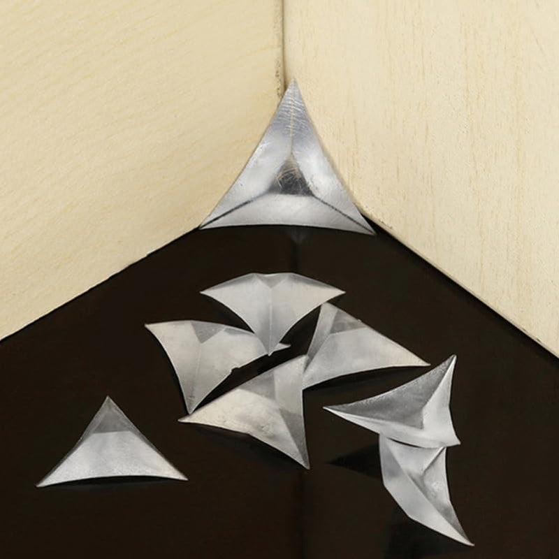 HOMSFOU 200pcs Stair Inside Corner Clear Dust Guards Decorative Triangle Drawer Furniture Corner for Drawer Cabinet Wardrobe 070x070x015in - Image 3