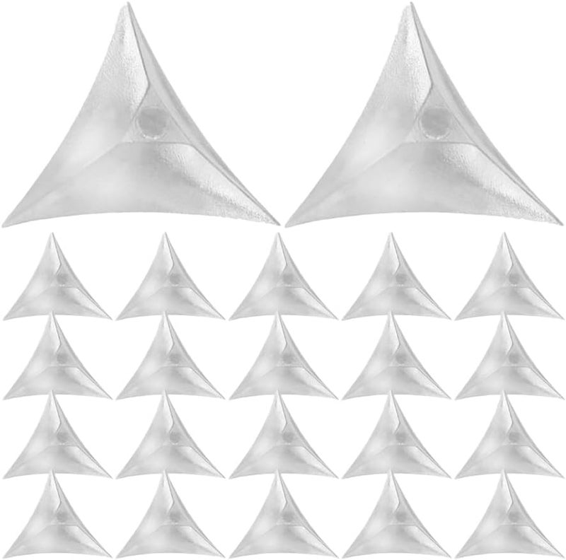 HOMSFOU 200pcs Stair Inside Corner Clear Dust Guards Decorative Triangle Drawer Furniture Corner for Drawer Cabinet Wardrobe 070x070x015in - Image 1
