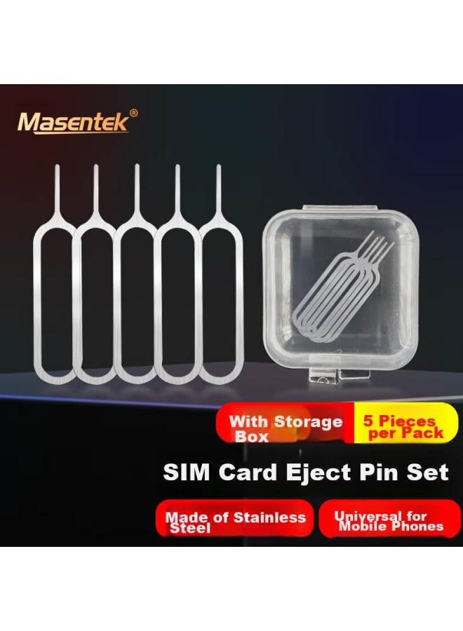 Masentek دبابيس إخراج بطاقة SIM من ماسينتيك، فتحة بطاقة SIM عالمية، أداة إزالة بطاقات متعددة الوظائف، متوافقة مع آبل آيفون، هواوي، فيفو، شياومي، أوبو، سامسونج، عبوة 10 قطع - Image 1