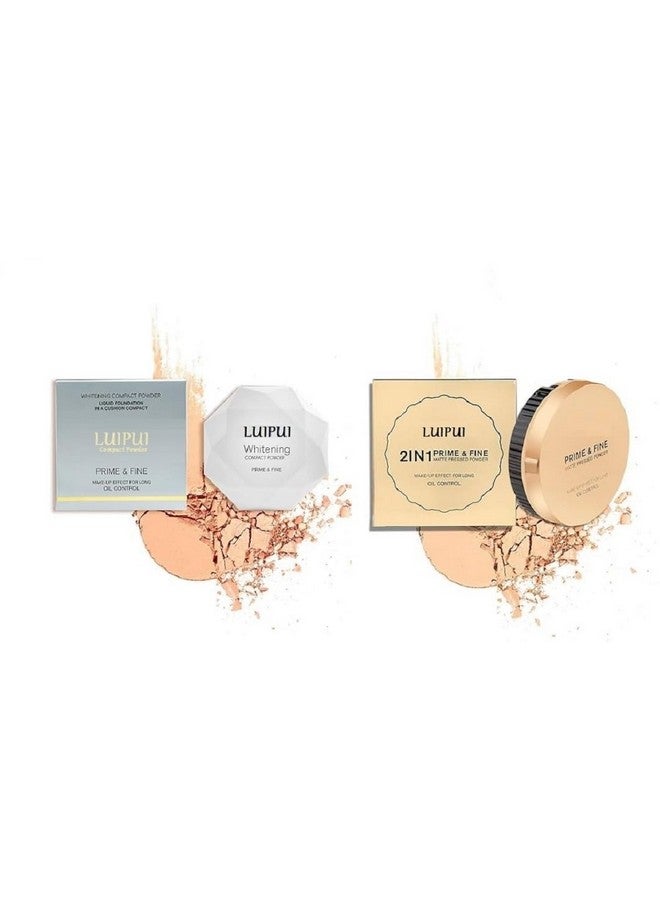 Lui Pui LUIPUI Whitening Compact, 2 IN 1 prime & Fine Matte Pressed Powder (20g+20g) (2 Items in the set) - Image 1