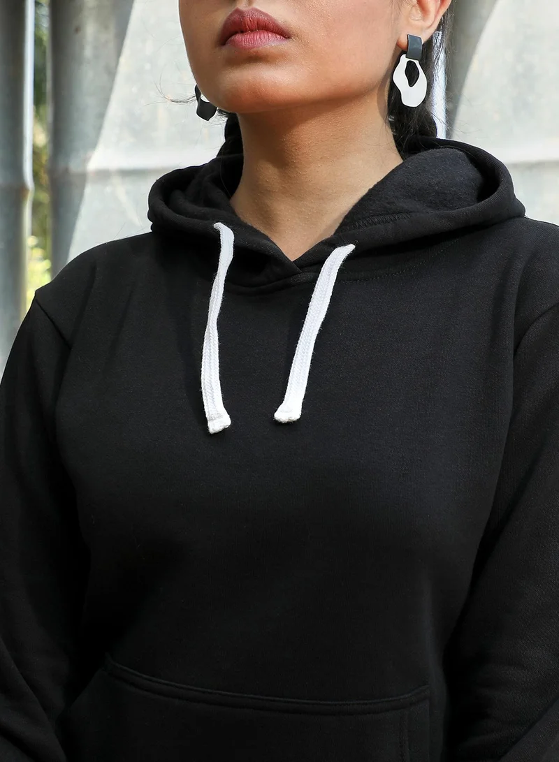 Campus Sutra Campus Sutra Women's Pullover Hoodie With Kangaroo Pockets