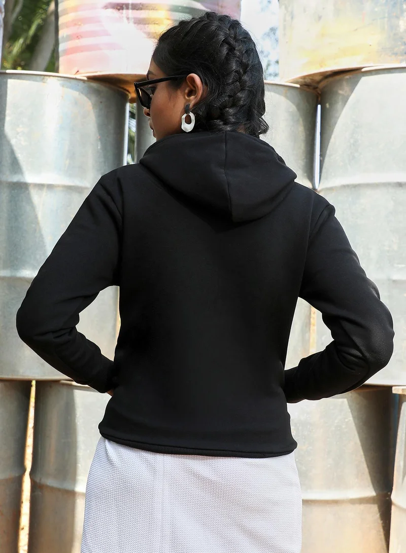 Campus Sutra Campus Sutra Women's Pullover Hoodie With Kangaroo Pockets