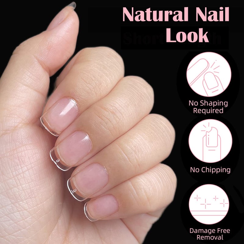SINOKAME Extra Short Square Nail Tips, SINOKAME Wider Fit Short Square Fake Nails Clear Press on Nails,Pre-etched Soak Off Nail Extension DIY Nail Salons,600 Pcs 10 Sizes with Refill Sizes 5 &6 - Image 4