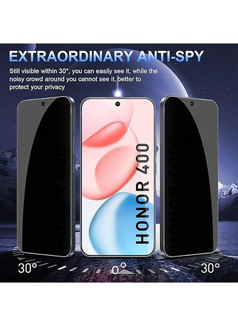 Protecteur D'écran Verre Trempé Anti-espion Pour Honor 400 Smart 5G - 2 Pièces, Dureté 9H - Confidentialité à 30°