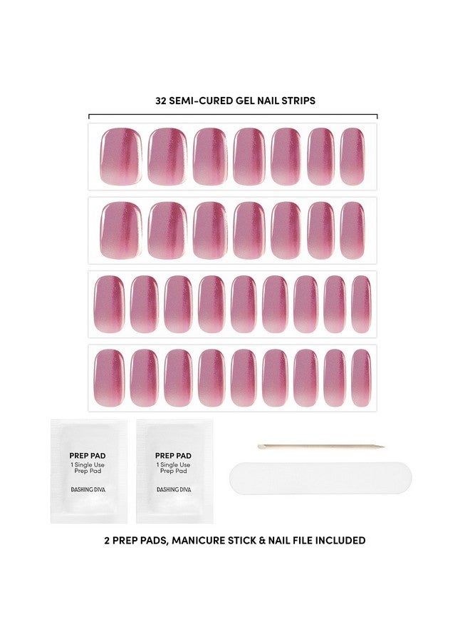 DASHING DIVA Glaze Nail Strips - Sangria Glaze | Works With Any Led Nail Lamp | Long Lasting, Semicured Gel Nail Strips | Contains 34 Salon Soft Plum Nail Wraps, 1 Prep Pad, 1 Nail File - Image 2