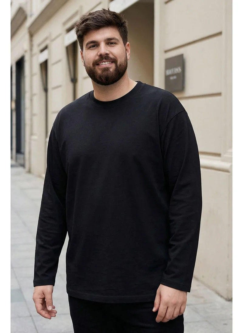 Tommy Life Men's Plus Size Jersey Crew Neck Long Sleeve T-Shirt - Pack of 2