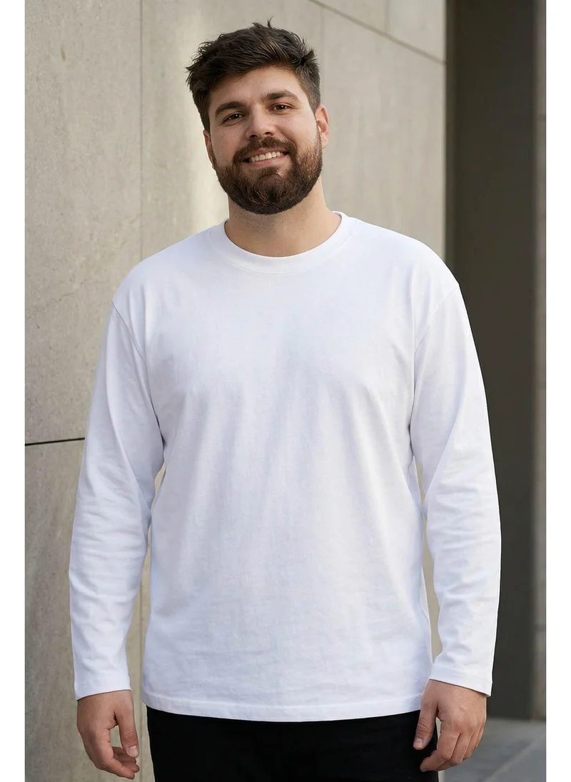 Tommy Life Men's Plus Size Jersey Crew Neck Long Sleeve T-Shirt - Pack of 2