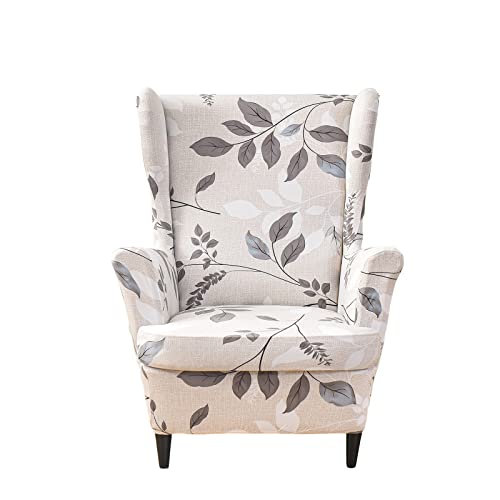 NILUOH Wingback Chair Slipcovers 2-Piece Stretch Spandex Wing Chair Covers Pattern Sofa Slipcover Armchair Chair Slipcovers Furniture Covers for Wingback Chairs Skid Resistance Machine Washable,06 - Image 1
