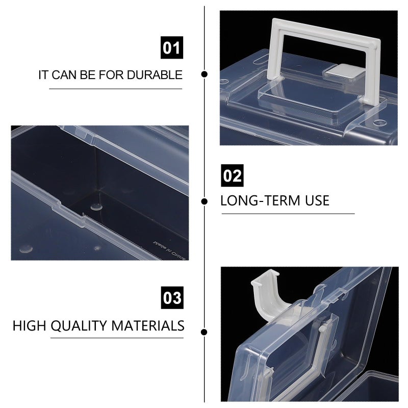 Large Capacity Portable Mask Storage Box with Lid Plastic Face Mask Container for Desk Countertop - Image 4