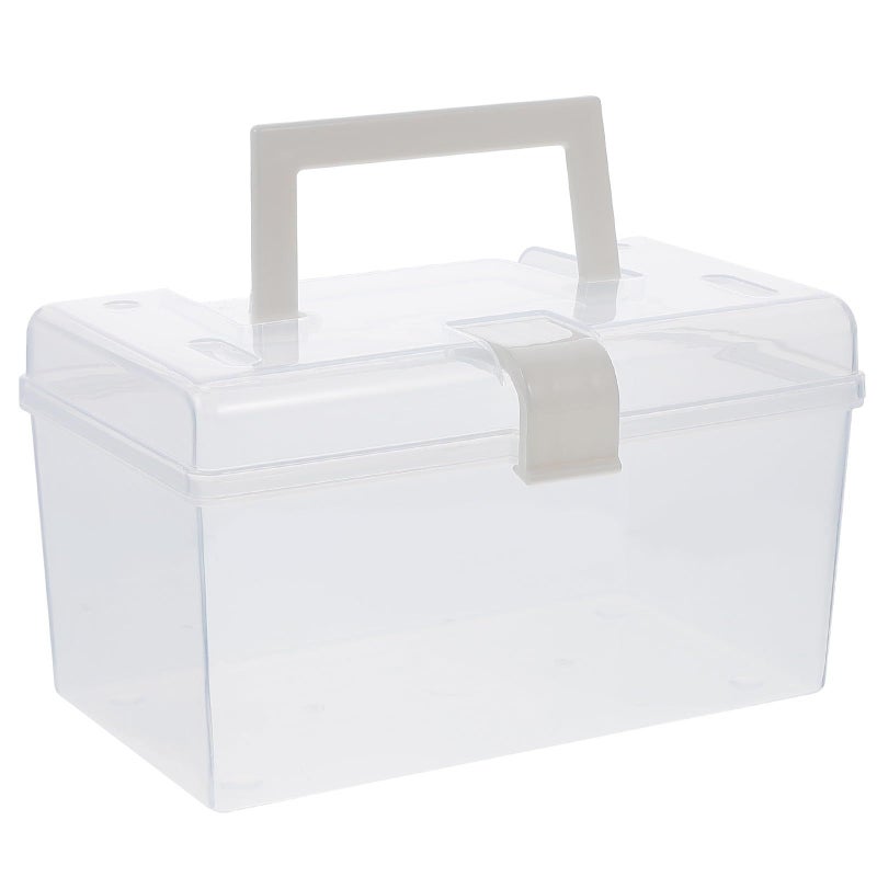 Large Capacity Portable Mask Storage Box with Lid Plastic Face Mask Container for Desk Countertop - Image 2