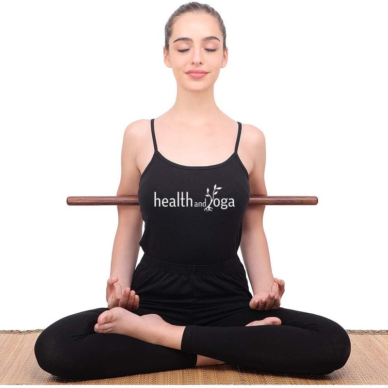SoulGenie HealthAndYogaâ„¢ StretchNHeal Multi-Use Wooden Yoga Stick - Portable Posture Corrector Pole, Stretch and Mobility Stick,Physical Workout Exercise Dowel (Regular - 26") - Image 1