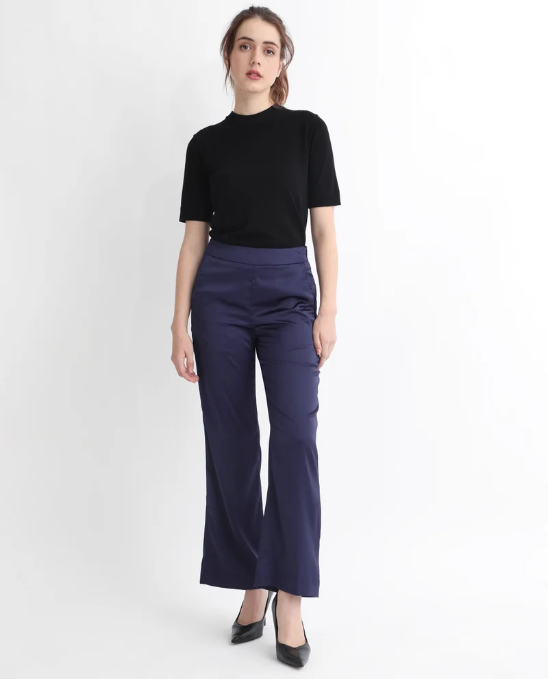 Rareism Women's Modern Geometry Straight Leg Trousers
