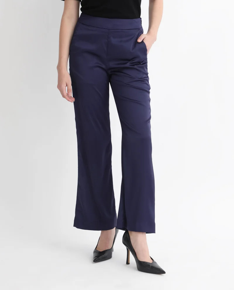 Rareism Women's Modern Geometry Straight Leg Trousers