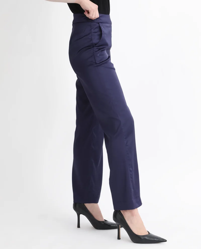 Rareism Women's Modern Geometry Straight Leg Trousers