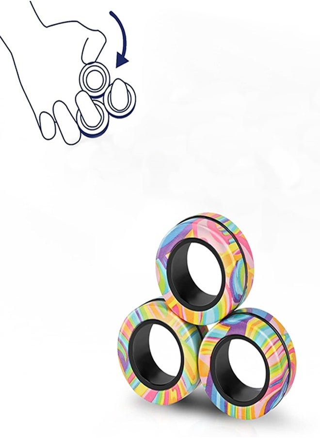 JOGAMS Magnetic Rings Fidget Toy Set, Idea ADHD Fidget Toys, Adult Fidget Magnets Spinner Rings for Anxiety Relief Therapy, Fidget Great Gift for Adults Teens Kids  - Image 1