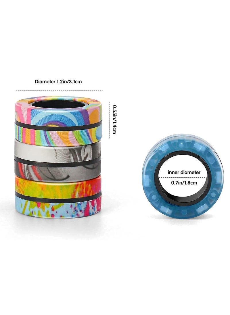 JOGAMS Magnetic Rings Fidget Toy Set, Idea ADHD Fidget Toys, Adult Fidget Magnets Spinner Rings for Anxiety Relief Therapy, Fidget Great Gift for Adults Teens Kids  - Image 5