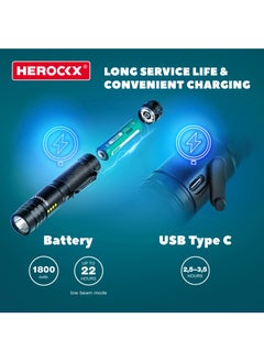HEROCKX Flashlight Rechargeable LED Flashlights High Lumens, 20000 Lumens Super Bright Tactical Handheld Flashligh powerful, Zoomable, Waterproof, Long Lasting Flashlight for Hiking Camping Gift  - Image 3