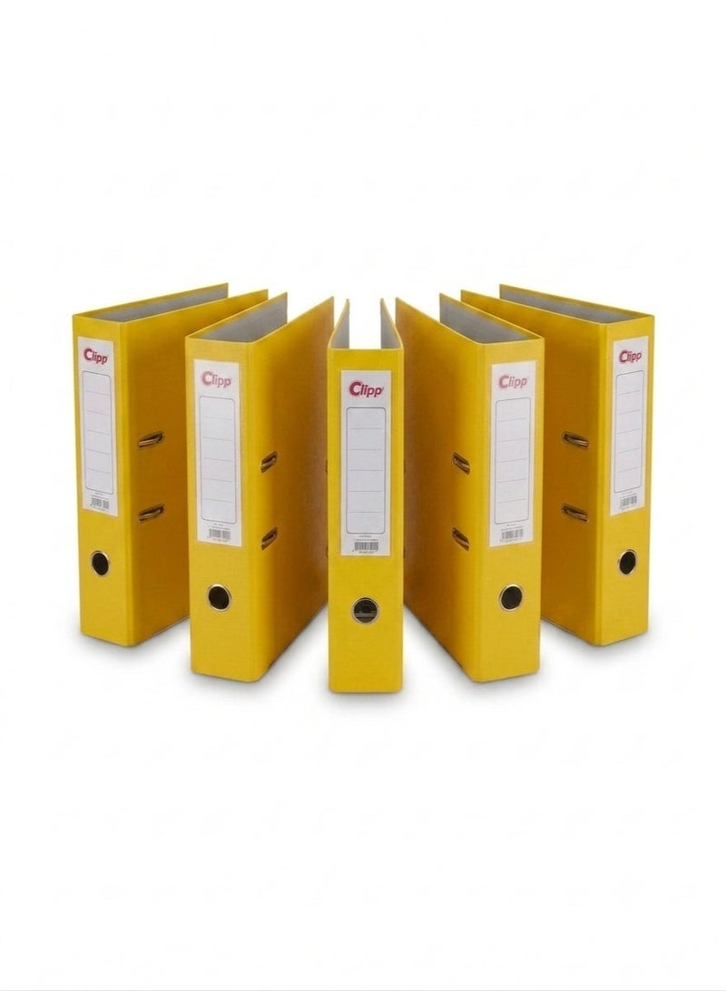 كليب 5 Pcs Clipp A4 Box File Organizer | Yellow - Image 1