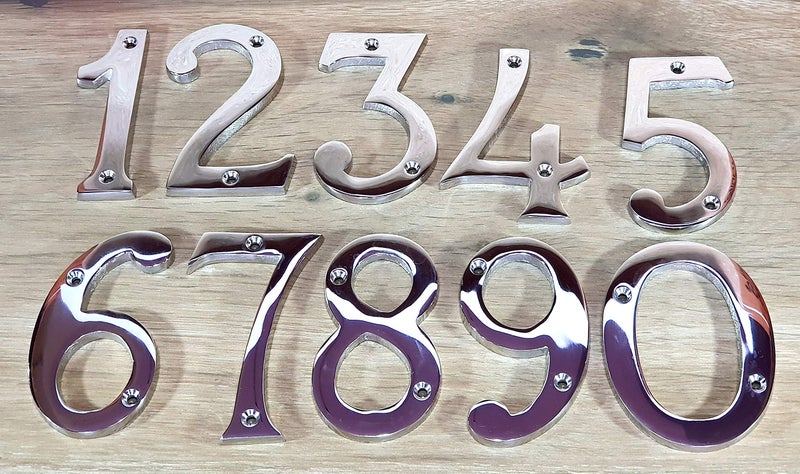 eSplanade 4" Brass House Hotel Door Number Plaque Numeric Numerical Digit 0-9 (4 (Four)) - Image 4