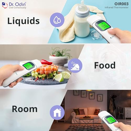 Dr.Odin Dr. Odin OIR003 Non-Contact Digital Infrared Thermometer for Forehead & Ear – Dual Mode, Smart Color Display, Instant Reading, Safe & Hygienic, Memory Function, Ideal for Baby, Kids & Adults - Image 4