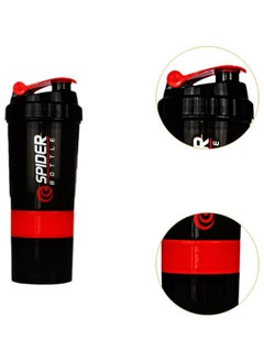 SPIDER Protein Shaker Bottle with Blender Cup for Protein Mixes 500ml Mixer Bottle for Gym Outdoor Pre-Workout and Travel  - Image 2