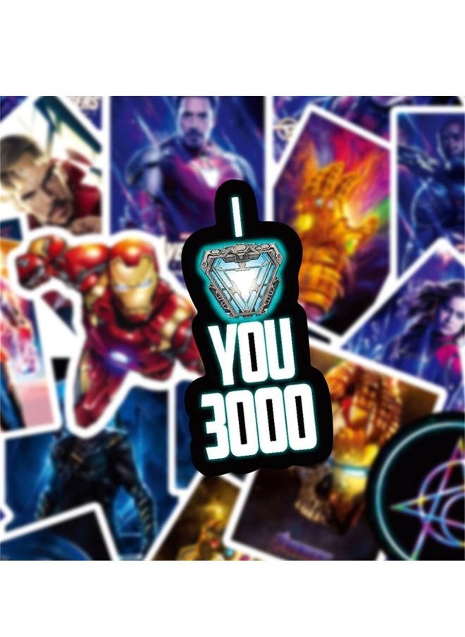 AVENGERS - 50-Piece Avengers Superheroes Waterproof Stickers, HD Fine Color Printing, Vinyl Waterproof Stickers for Laptop,Skateboard, Water Bottles,Computer,Phone,Guitar, Stickers for Kids Teens Adult - Image 1
