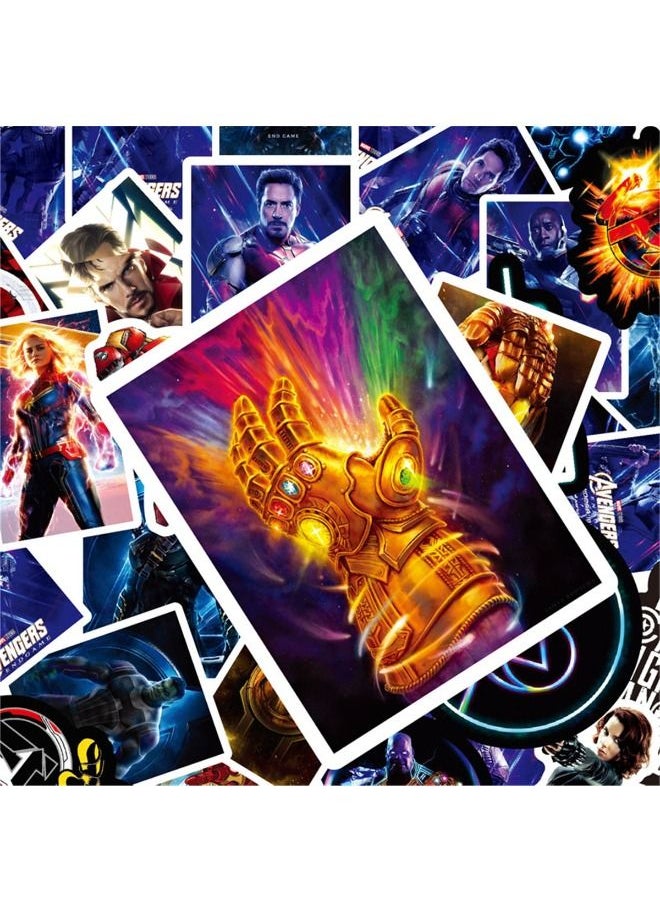 AVENGERS - 50-Piece Avengers Superheroes Waterproof Stickers, HD Fine Color Printing, Vinyl Waterproof Stickers for Laptop,Skateboard, Water Bottles,Computer,Phone,Guitar, Stickers for Kids Teens Adult - Image 1
