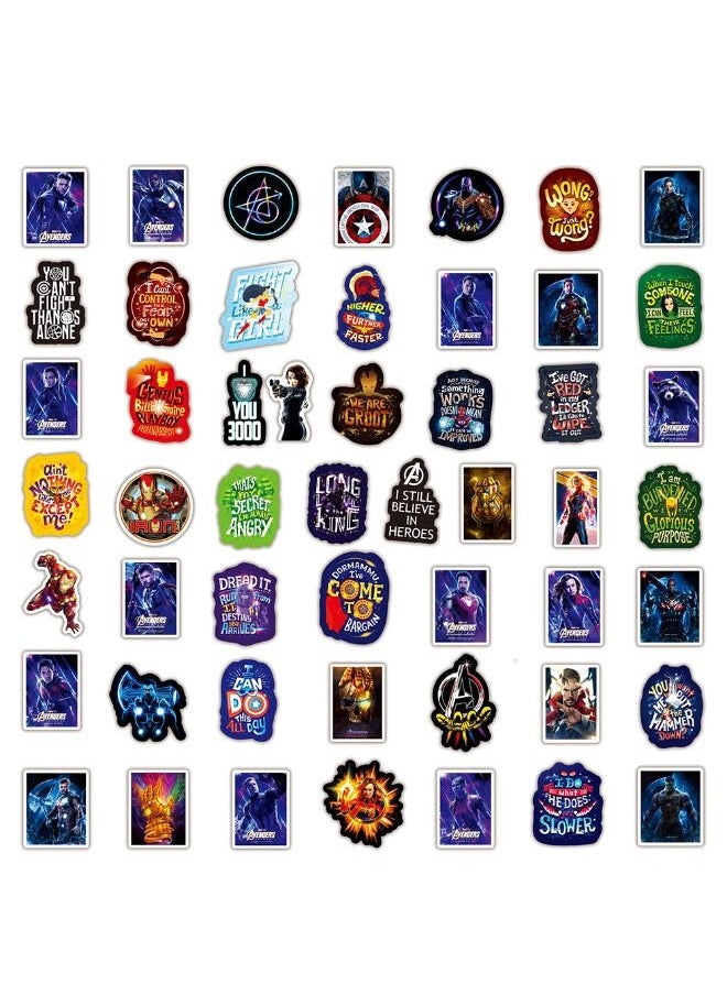 AVENGERS - 50-Piece Avengers Superheroes Waterproof Stickers, HD Fine Color Printing, Vinyl Waterproof Stickers for Laptop,Skateboard, Water Bottles,Computer,Phone,Guitar, Stickers for Kids Teens Adult - Image 1