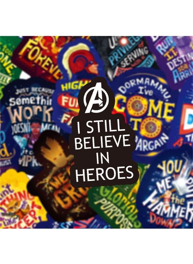 AVENGERS - 50-Piece Avengers Superheroes Waterproof Stickers, HD Fine Color Printing, Vinyl Waterproof Stickers for Laptop,Skateboard, Water Bottles,Computer,Phone,Guitar, Stickers for Kids Teens Adult - Image 1