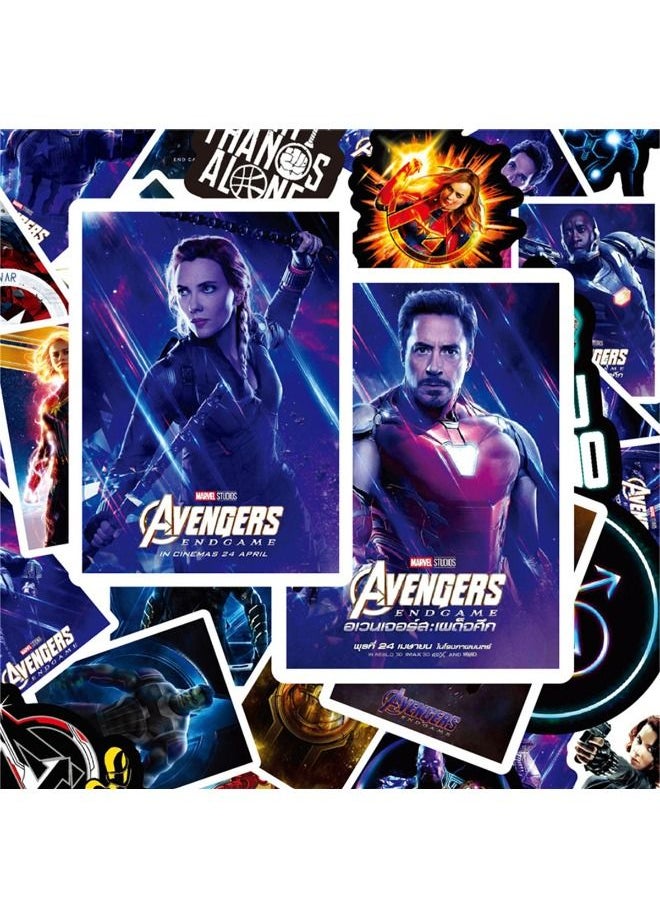 AVENGERS - 50-Piece Avengers Superheroes Waterproof Stickers, HD Fine Color Printing, Vinyl Waterproof Stickers for Laptop,Skateboard, Water Bottles,Computer,Phone,Guitar, Stickers for Kids Teens Adult - Image 1