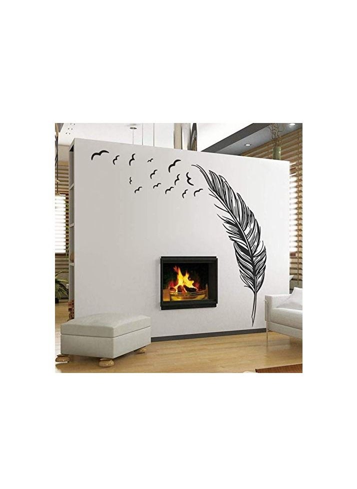 erorex Feather Wall Sticker Removable Waterproof Wall Decals Creative Home Decoration  - Image 1