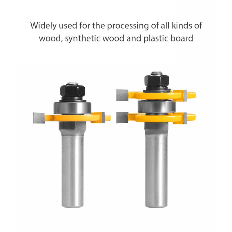 مجموعة 2 قطعة من مسارات فرشاة الطحن ذات العمود (Shank Milling Cutter) للمحجر، مقصات خشبية بموقعة شكل T للخراطة وصناع الخشب محمولة - Image 3