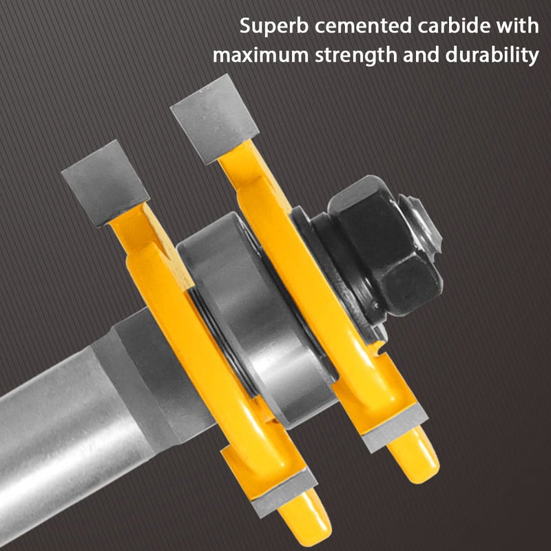 مجموعة 2 قطعة من مسارات فرشاة الطحن ذات العمود (Shank Milling Cutter) للمحجر، مقصات خشبية بموقعة شكل T للخراطة وصناع الخشب محمولة - Image 2