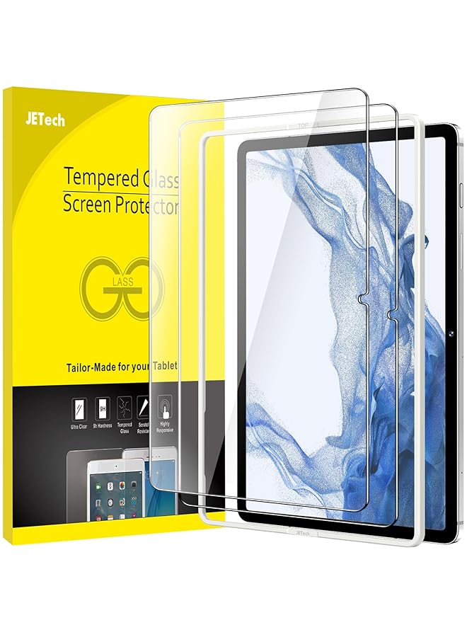 Jetech Screen Protector For Samsung Galaxy Tab S8 Plus 2022 Tab S7 Fe 2021 Tab S7 Plus 2020 12.4 Inch With Easy Installation Frame Tempered Glass Film Hd Clear 2 Pack - Image 1