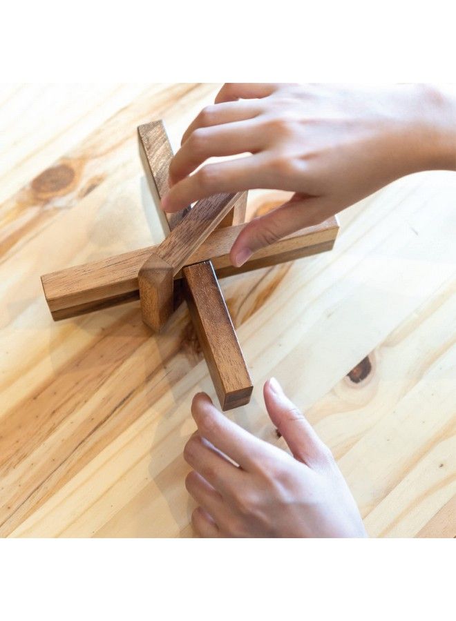 BSIRI The Wooden Brain Teasers For Adults Logic Games Gift Puzzle And Mind Teasers For Kids Of The Cross Out Tricky Games Wood Iq Puzzles Challenging To Open Trick Lock - Image 5