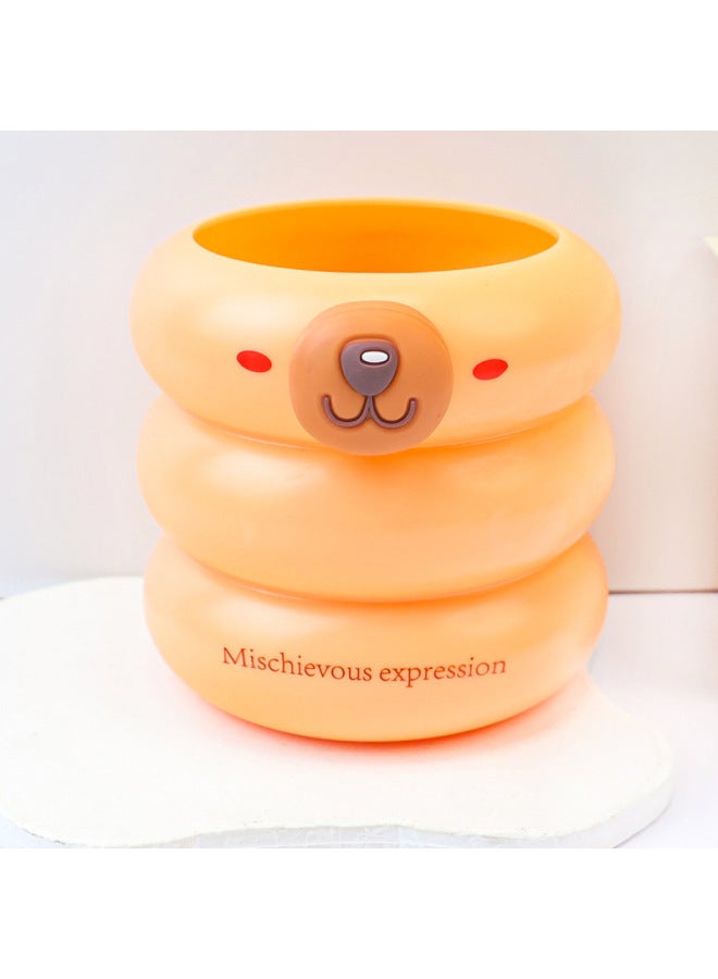 HELPS Creative And Cute Kapibara Pen Holder For Students, Desktop High-value Storage Pen Barrel, Large-capacity Cartoon Storage Box - Image 1