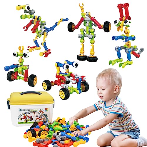 Huaker Building Toys109 Piece STEM Toys for Kids Ages 3 4 5 6 7 8 9 10 11 12 Years Old Boys and Girls Christmas Birthday Gifts Children Building Blocks Creative and Educational Kids Toys Projects - Image 1