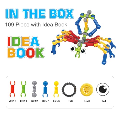 Huaker Building Toys109 Piece STEM Toys for Kids Ages 3 4 5 6 7 8 9 10 11 12 Years Old Boys and Girls Christmas Birthday Gifts Children Building Blocks Creative and Educational Kids Toys Projects - Image 5