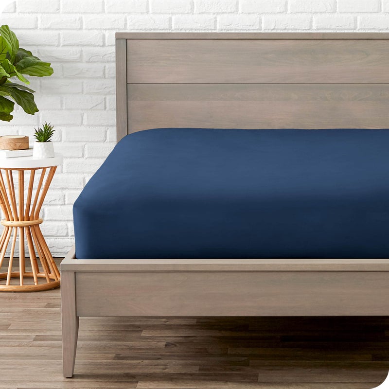 Bare Home Bare Home Fitted Bottom Sheet King Size  Premium 1800 Microfiber  UltraSoft Hotel Luxury  Deep Pocket  Durable and Long Lasting King Dark Blue 