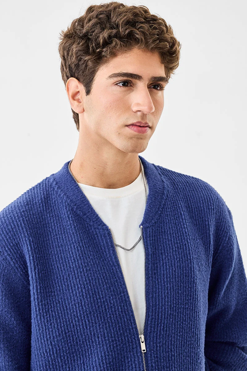 SNITCH جاكيت بسحاب من نسيج محبوك أساسي