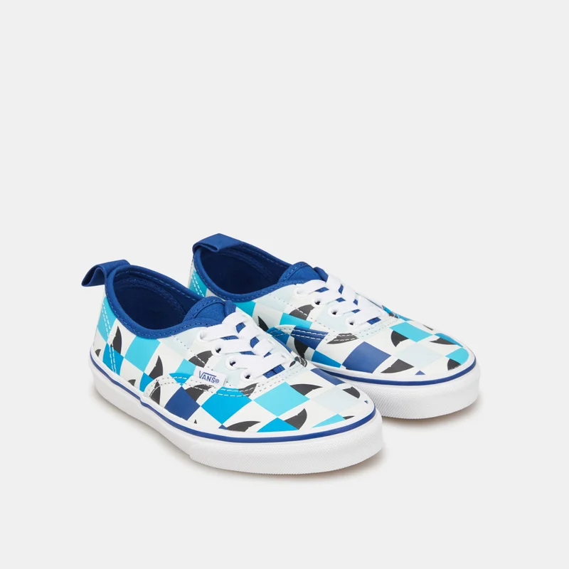 VANS Kids' Glow Checkerboard Sharks Authentic Elastic Lace Unisex Shoe