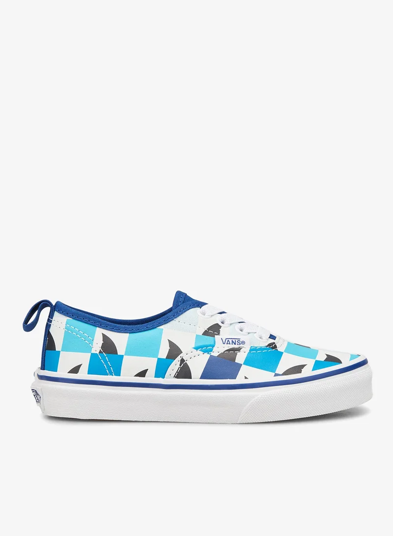 VANS Kids' Glow Checkerboard Sharks Authentic Elastic Lace Unisex Shoe