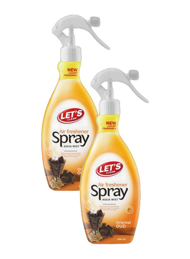 LET'S CLEAN Air Freshener Spray Oriental Oud 450ml, Pack of 2 - Image 1