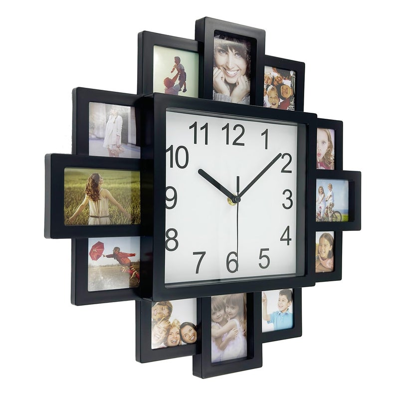 Timelike DIY Frame Clock, Black, 40cm x 40cm x 4.5cm, Analog Display, Protects Photos, Kids Art, Embroidery Designs - Image 4