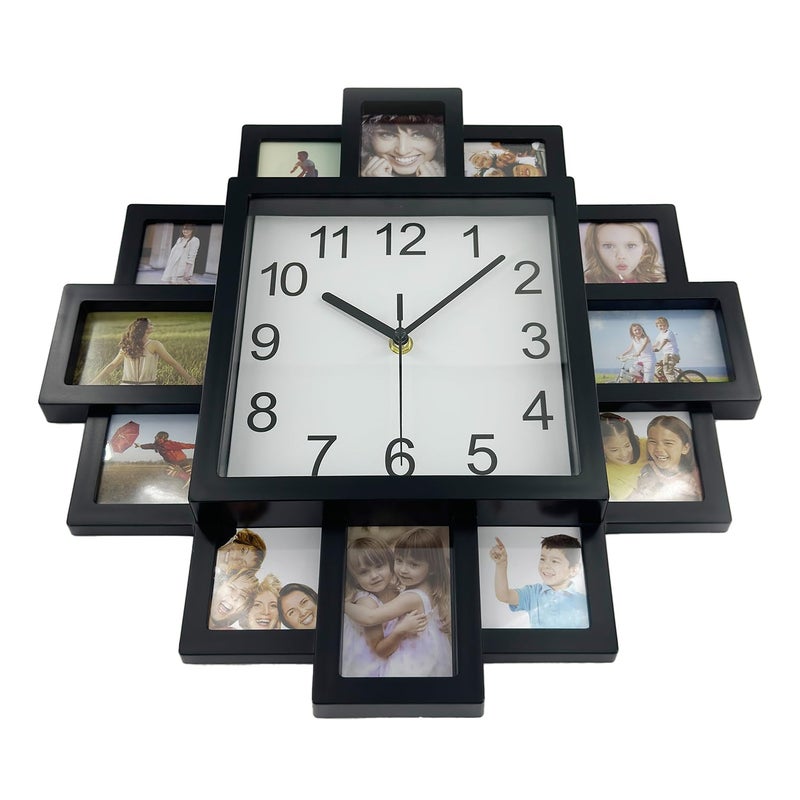Timelike DIY Frame Clock, Black, 40cm x 40cm x 4.5cm, Analog Display, Protects Photos, Kids Art, Embroidery Designs - Image 3