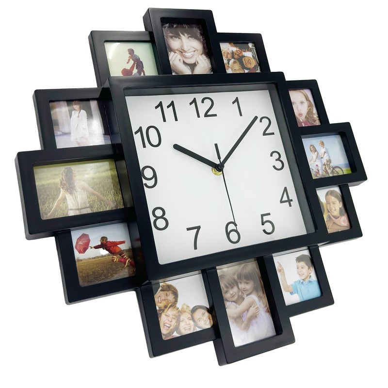 Timelike DIY Frame Clock, Black, 40cm x 40cm x 4.5cm, Analog Display, Protects Photos, Kids Art, Embroidery Designs - Image 5